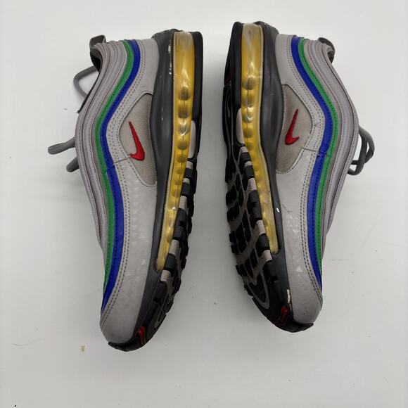 Size 8.5 - Nike Men\'s Air Max 97 QS #C15012 Grey, Blue & Green, paint scuff heel main image 6